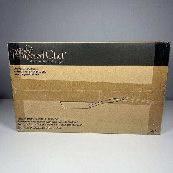 Pampered Chef 2879 Stainless Steel Saute 8” Pan Oven Safe 500°F NEW!